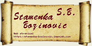 Stamenka Božinović vizit kartica